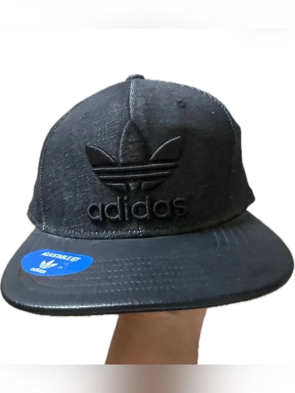 Adidas Black Trefoil Flat-Brim Snapback Hat